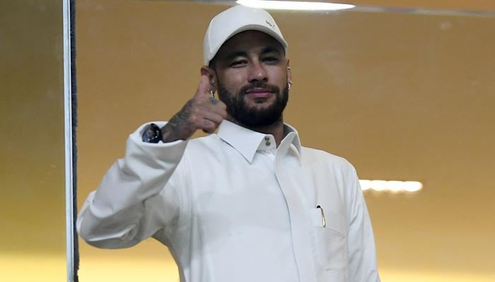 Neymar poses for a picture in the stands during the Saudi Pro League match between Al Hilal and Al Taawoun at the Kingdom Arena, Riyadh, Saudi Arabia on October 26, 2024. — Reuters