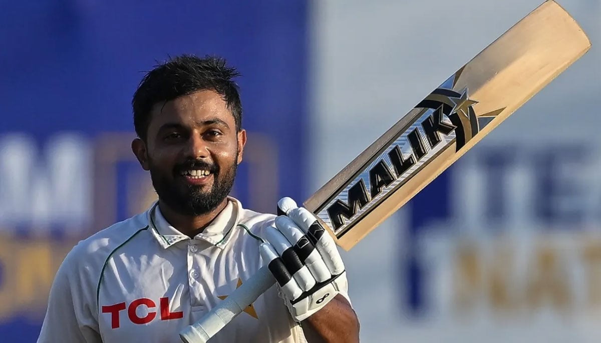 Pakistan batter Saud Shakeel gestures during a match. — AFP/File