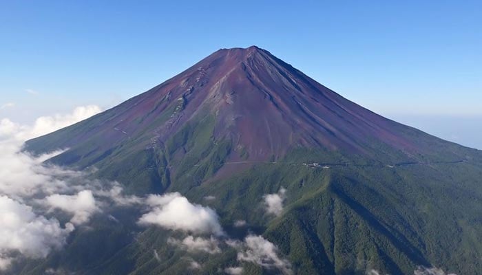 An undated image shows Japans Mount Fuji without its iconic snow peak. — X/@CBCBARBADOS