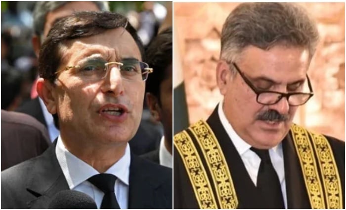 PTI Chairman Barrister Gohar (left) and CJP Yahya Afridi. — AFP/PID/File