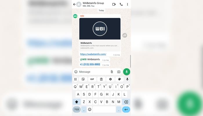 A screenshot shows WhatsApps new feature. — WABetaInfo