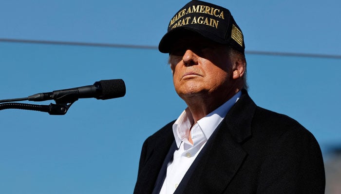 Former US President Donald Trump holds a campaign rally at Albuquerque International Sunport on October 31, 2024 in Albuquerque, New Mexico. — Reuters