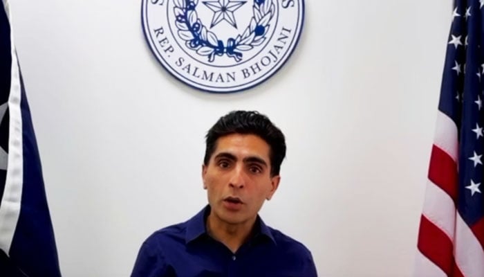 Texas State Assembly Member Salman Bhojani speaks in a video message. — Reporter