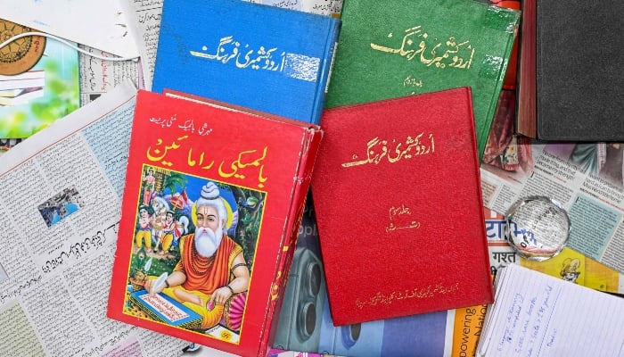 Urdu books are pictured at the Hazrat Shah Waliullah public library, in Urdu Bazar in the old quarters of Delhi on October 22, 2024. —AFP