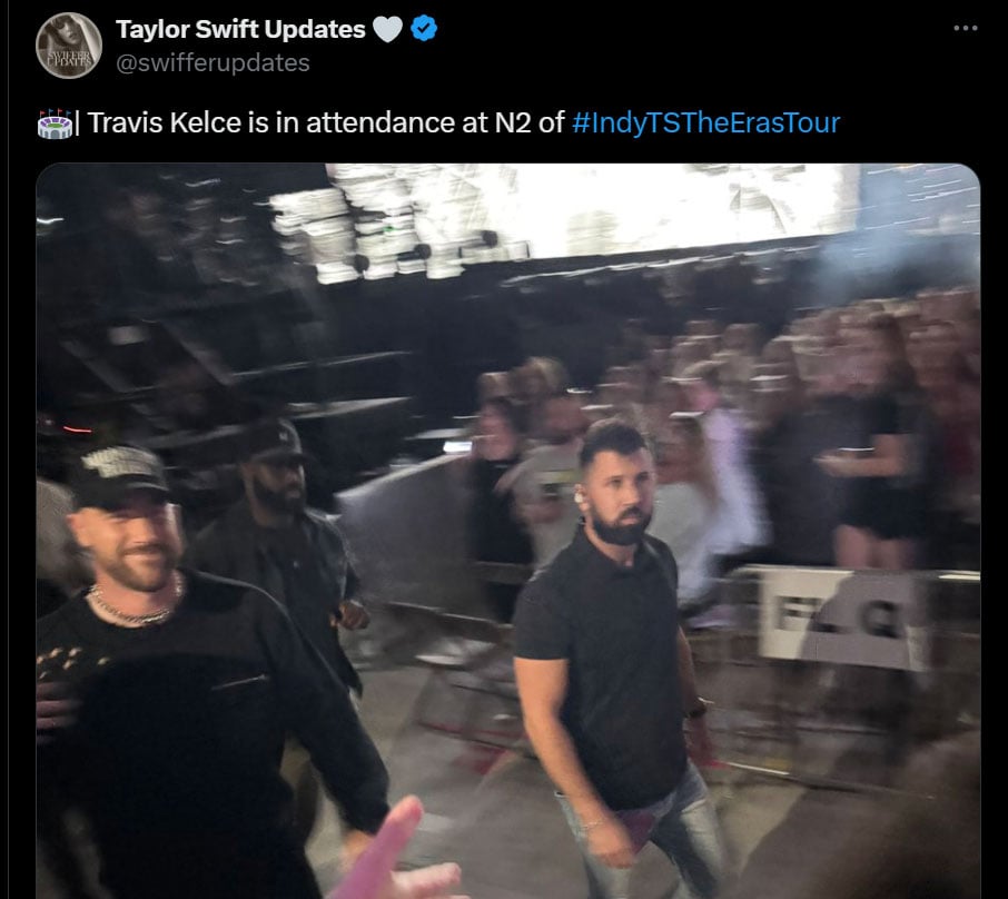 Travis Kelce joins Taylor Swifts mom for a special night