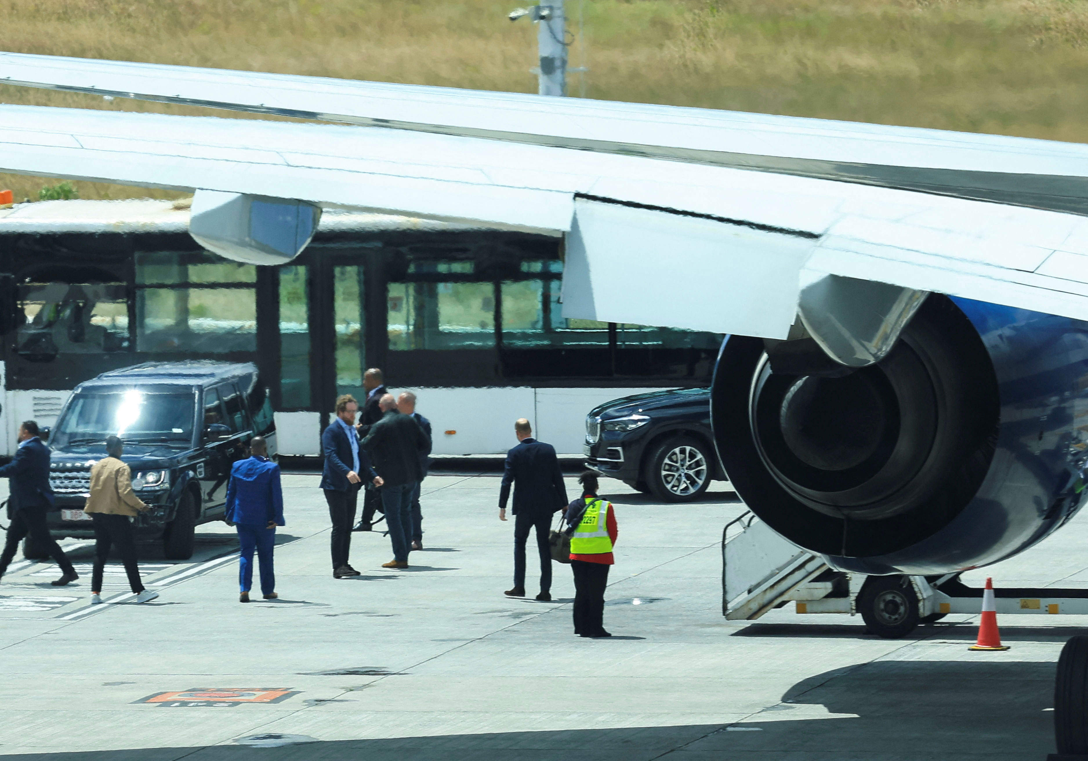 Prince William lands at Cape Town International Airport for a 4 day visit / Reuters