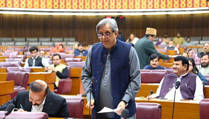 Minister for Law Azam Nazeer Tarar presenting bill in National Assembly, Islamabad, November 4, 2024. — X/@NaofPakistan