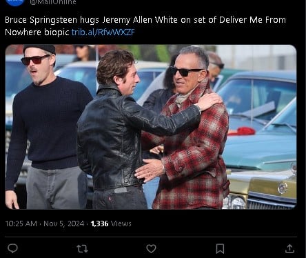 Bruce Springsteen meets Jeremy Allen White on set of upcoming biopic