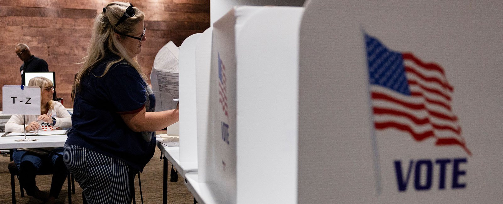 A woman casts her ballot in the 2024 US presidential election on Election Day in Springfield, Ohio, US, November 5, 2024. – Reuters