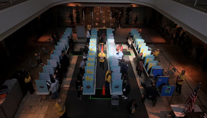 People cast their votes in the 2024 US presidential election on Election Day at a polling station in Galleria At Sunset mall in Henderson, Nevada, US, November 5, 2024. — Reuters