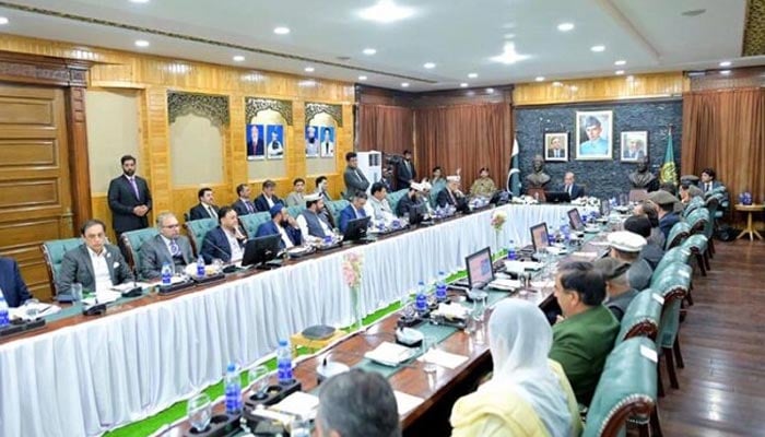 Prime Minister Shehbaz Sharif chairs GB cabinet meeting. — APP