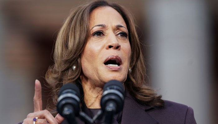 Democratic presidential nominee US Vice President Kamala Harris delivers remarks, conceding 2024 US presidential election to President-elect Donald Trump, at Howard University in Washington, US, November 6, 2024. —Reuters