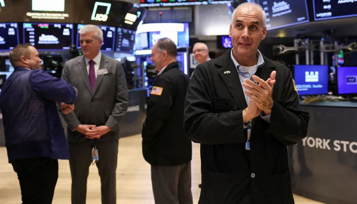 Traders react at the New York Stock Exchange at the end of the trading day, after Republican presidential nominee Donald Trump became US president-elect, in New York City, US, November 6, 2024. — Reuters