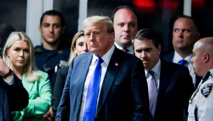 President-elect Donald Trump leaves the courthouse after a jury found him guilty of all 34 felony counts in his criminal trial at New York State Supreme Court in New York, New York, USA, 30 May 2024. — Reuters