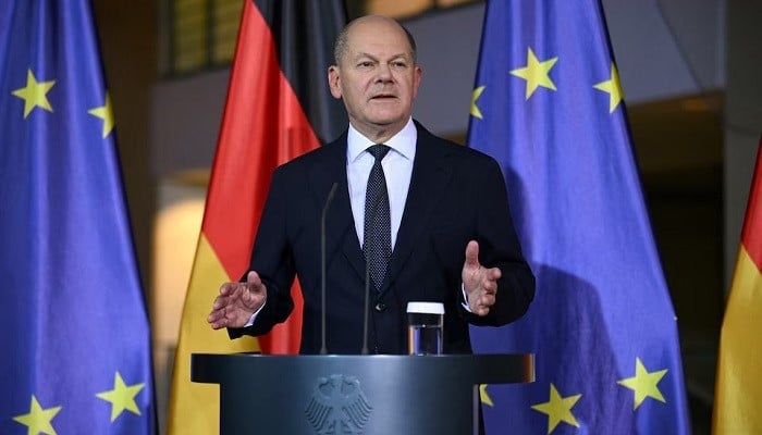 German Chancellor Olaf Scholz attends a media briefing at the Chancellery, in Berlin, Germany, November 6, 2024. — Reuters