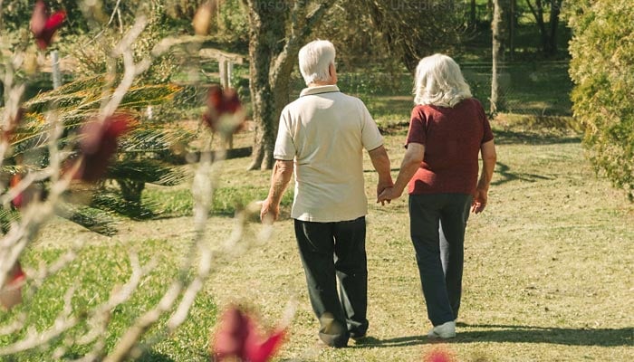 A representational image shows an elderly couple walking together. — Unsplash