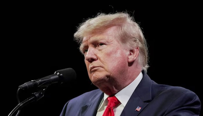 Donald Trump speaks to audience during a political gathering. — Reuters