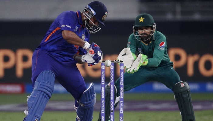 Indias Rishabh Pant hits a four during the ICC Mens T20 World Cup 2021  at the Dubai International Stadium, Dubai, United Arab Emirates, on October 24, 2021. — Reuters