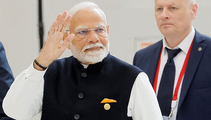 Indian Prime Minister Narendra Modi arrives at the BRICS summit in Kazan, Russia October 23, 2024. — Reuters