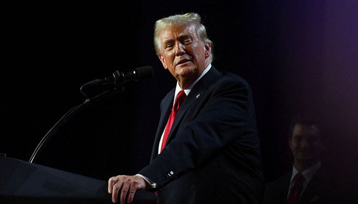 Donald Trump takes the stage following early results from the 2024 US presidential election in Palm Beach County Convention Centre, in West Palm Beach, Florida, US, November 6, 2024. — Reuters