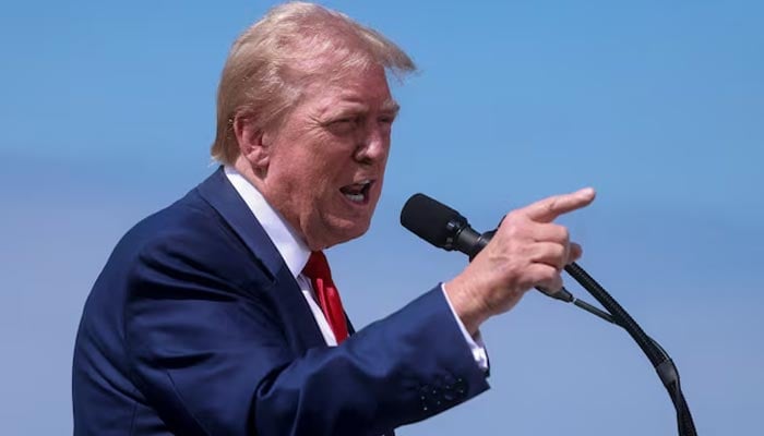 Former US president Donald Trump attends a press conference at Trump National Golf Club, in Rancho Palos Verdes, US, September 13, 2024. — Reuters