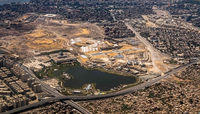 New developments in the Ain al-Sira district around the National Museum of Egyptian Civilisation (NMEC) and on the edge of the historic Basatin cemetery in east-central Cairo, on April 28, 2023. — AFP