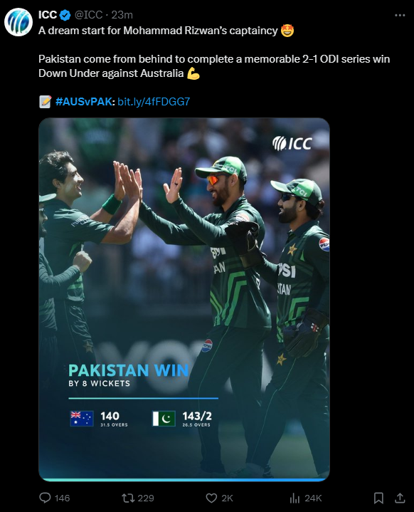 Felicitations for Pakistan cricket team pour in after historic victory over Australia