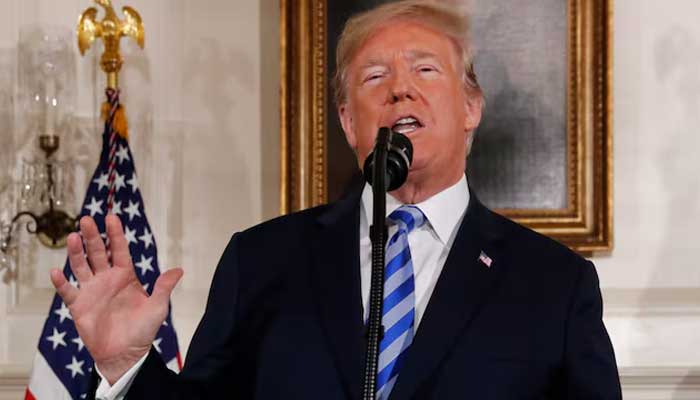 Then-US President Donald Trump announces his intention to withdraw from JCPOA Iran nuclear agreement during a statement in the Diplomatic Room at the White House in Washington, US, May 8, 2018. — Reuters