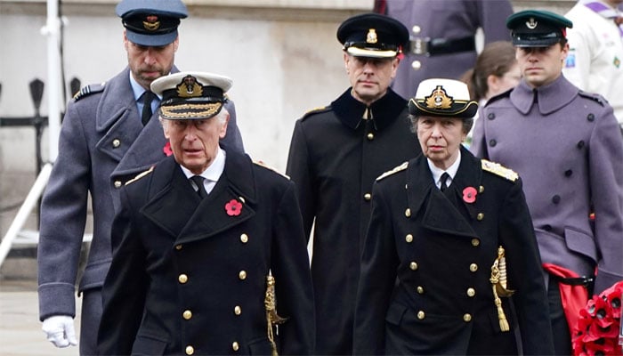 King Charles leads tribute at Cenotaph memorial as Kate Middleton returns to public