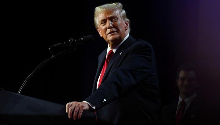 US President-elect Donald Trump takes the stage after early results of the 2024 US presidential election at the Palm Beach County Convention Center, in West Palm Beach, Florida, US, November 6, 2024. – Reuters