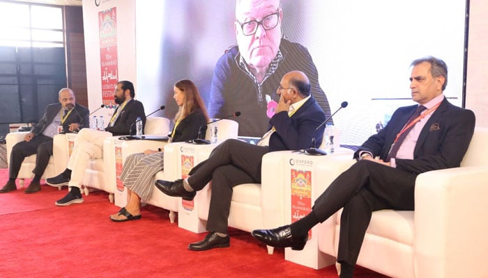 Participants engage in discussion during the 10th Islamabad Literature Festival. — supplied