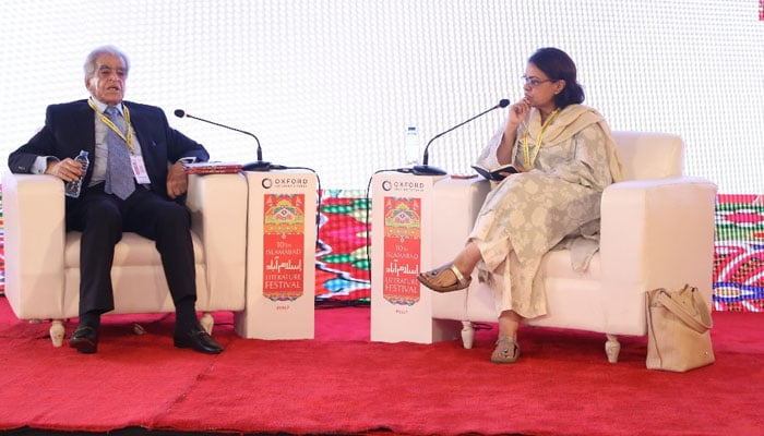 Shamim Ahmad in conversation with Safiya Aftab. — supplied