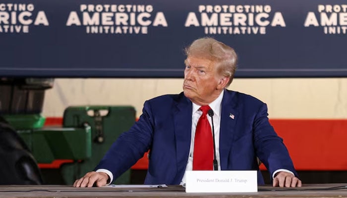 US President Donald Trump listens while taking part in a round table with local farmers and officials, during an agricultural policy event in Smithton, Pennsylvania, US September 23, 2024. — Reuters