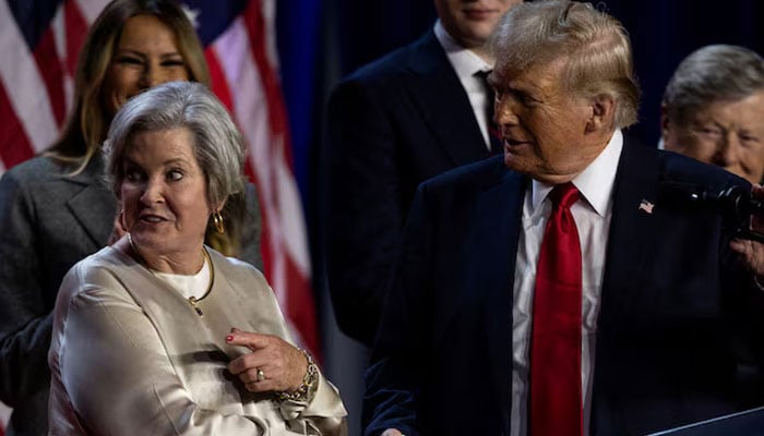 US President-elect Donald Trump (right) with his campaign manager Susie Wiles.— Reuters/file