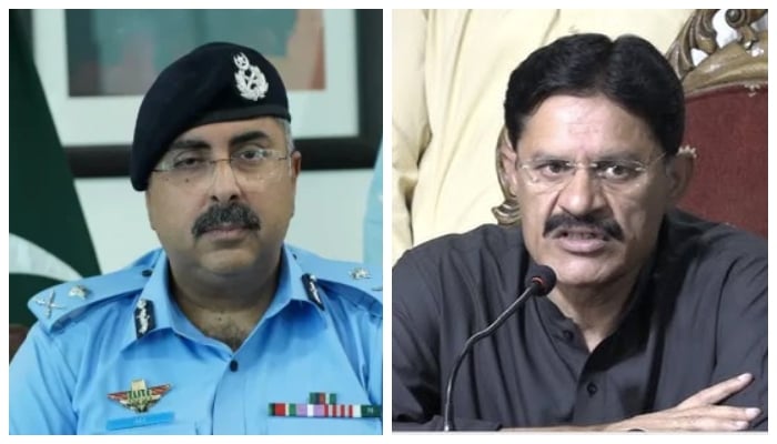 A combination of images shows Islamabad Inspector General Nasir Rizvi (left) and National Assembly Standing Committee on Interior Chairman Khurram Nawaz. — APP/GeoNews/File