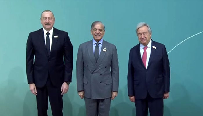 Prime Minister Shehbaz Sharif arrives in Baku for COP29. — Geo News