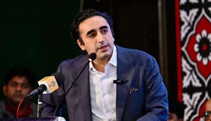 PPP Chairman Bilawal Bhutto-Zardari addressing an event at the CM House in Karachi on October 14, 2024. — Facebook/@Bilawalhouse