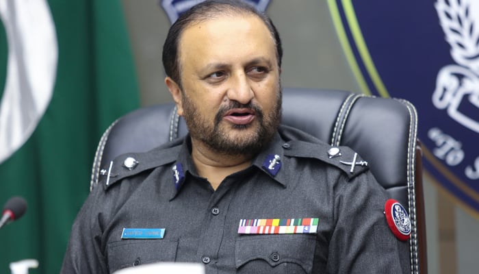 Karachi Police Chief Javed Alam Odho speaks during an event in Karachi, on July 24, 2024. — Facebook/@ssusindhpolice