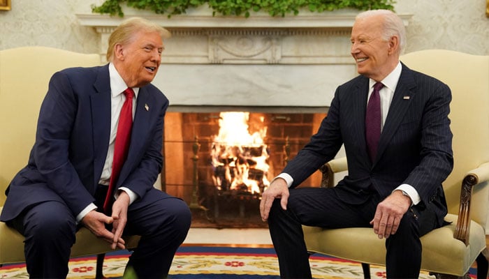 US President Joe Biden meets with President-elect Donald Trump in the Oval Office at the White House in Washington, US, November 13, 2024. —Reuters