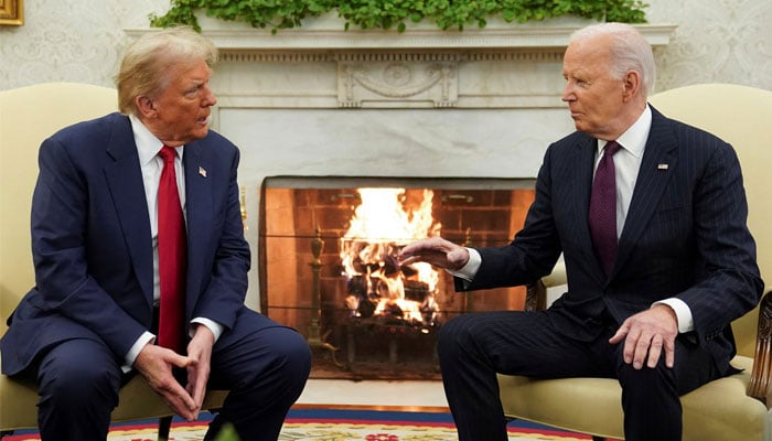 US President Joe Biden meets with President-elect Donald Trump in the Oval Office at the White House in Washington, US, November 13, 2024. — Reuters