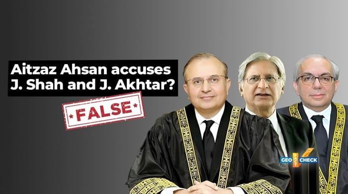 Fact-check: Aitzaz Ahsan did not accuse two SC judges of facilitating political party