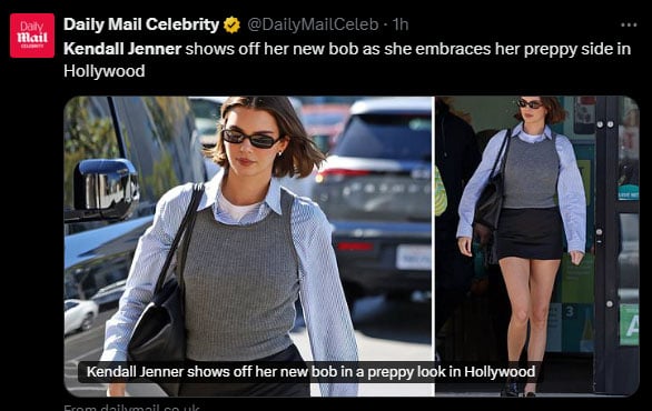 Kendall Jenner’s outing comes after she debuted new hairstyle