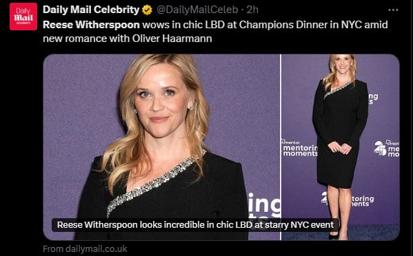 Reese Witherspoon attends Champions Dinner in New York