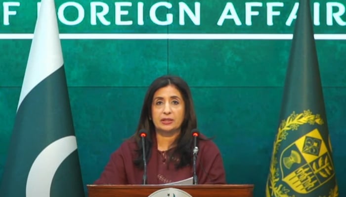 Foreign Office Spokesperson Mumtaz Zahra Baloch. — Screengrab/YouTube/@foreignofficepk