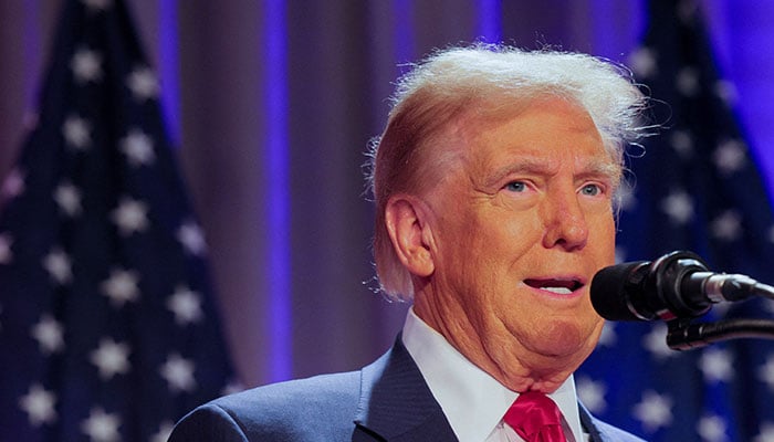 US President-elect Donald Trump speaks as he meets with House Republicans on Capitol Hill in Washington, US, November 13, 2024. — Reuters