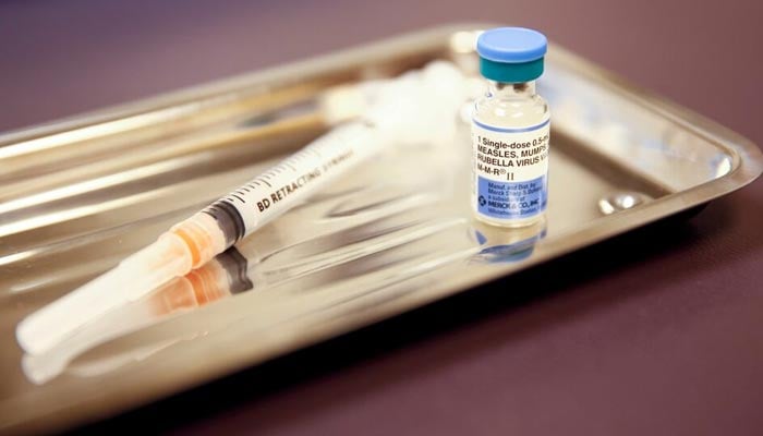 A vial of the measles, mumps, and rubella (MMR) vaccine is pictured at the International Community Health Services clinic in Seattle, Washington, US, March 20, 2019. — Reuters