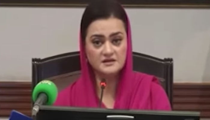 Senior Punjab Minister Marriyum Aurangzeb addressing a press conference on November 15, 2024. — Facebook@MarriyumAurangzebPMLN