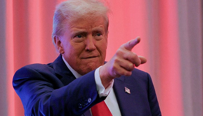 US President-elect Donald Trump gestures as he meets with House Republicans on Capitol Hill in Washington, US, November 13, 2024. — Reuters