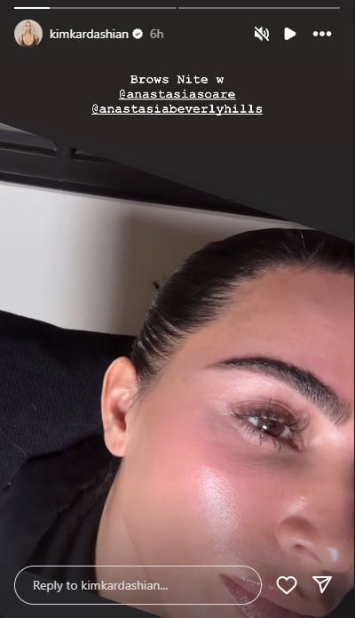 Kim Kardashian shows off her bare face with social media followers