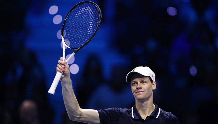 Italys Jannik Sinner celebrates winning his semi final match against Norways Casper Ruud, ATP Finals, Turin, Italy November 16, 2024. — Reuters